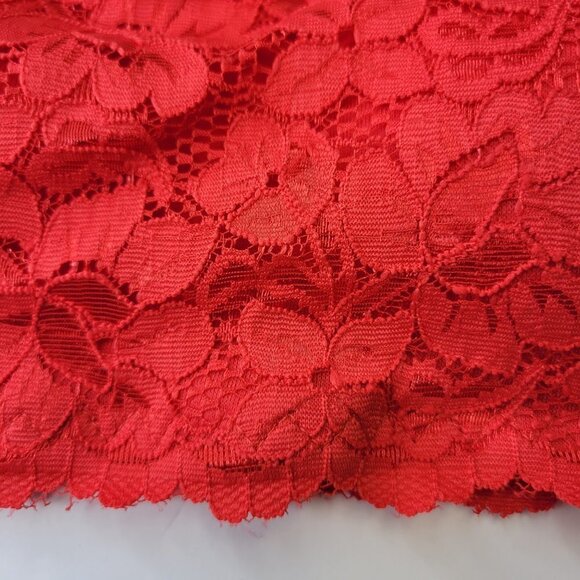 Sexy Red Bralette Crop Top Lace Bandeau Adjustable Straps Removable Pads - NEW - Picture 5 of 8